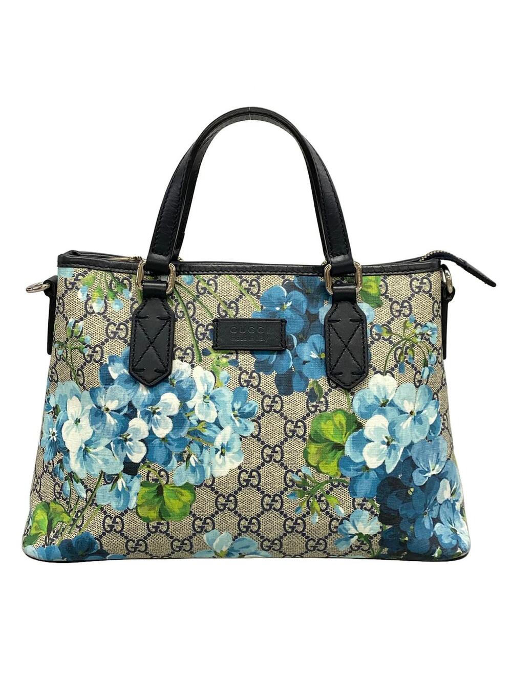 Gucci Gg Blooms Beige Navy Pvc Leather #373551G10B